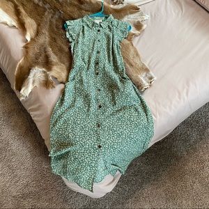 Monteau Green Floral Midi Dress